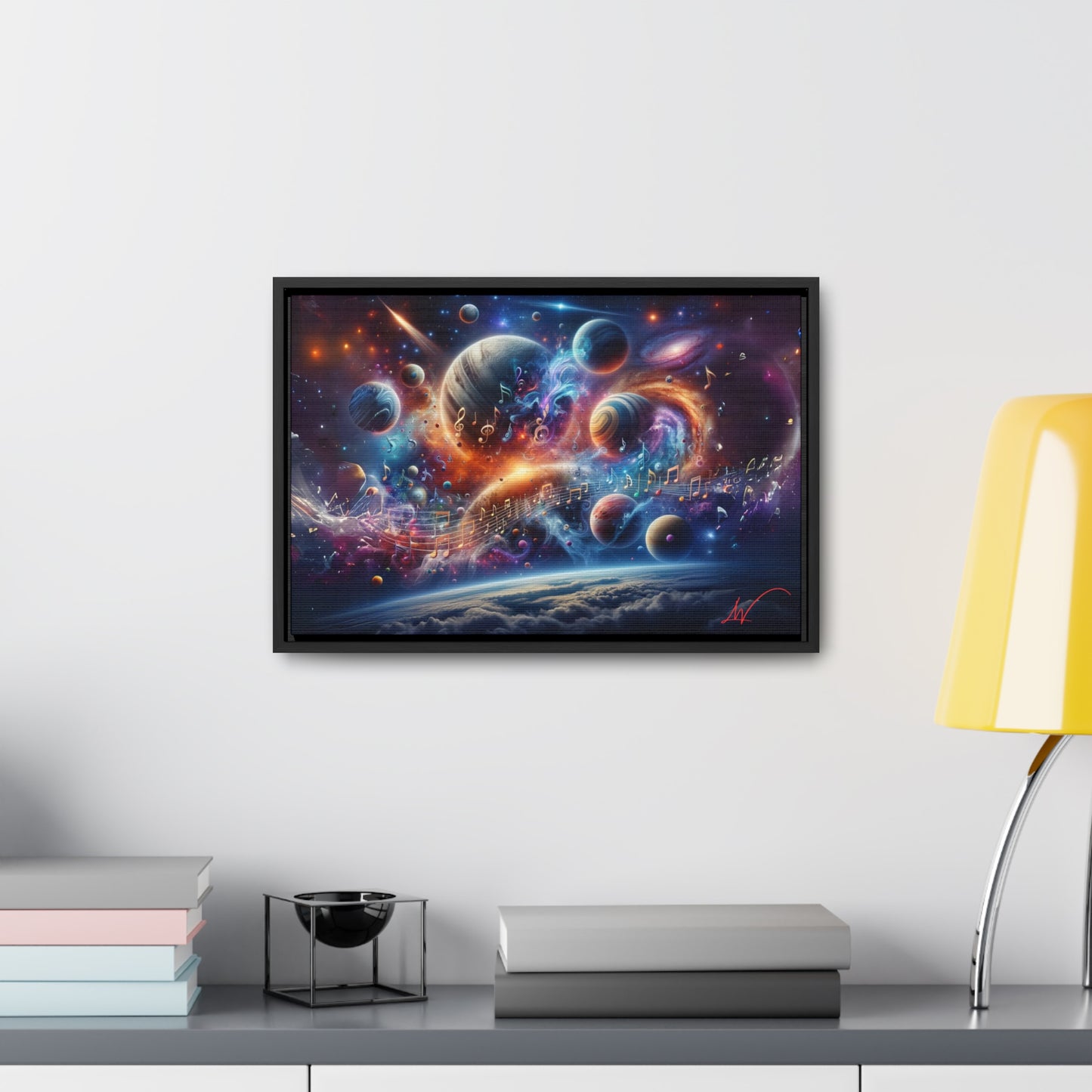 Harmonic Celestial Fusion: Futuristic Galaxy with Music Notes