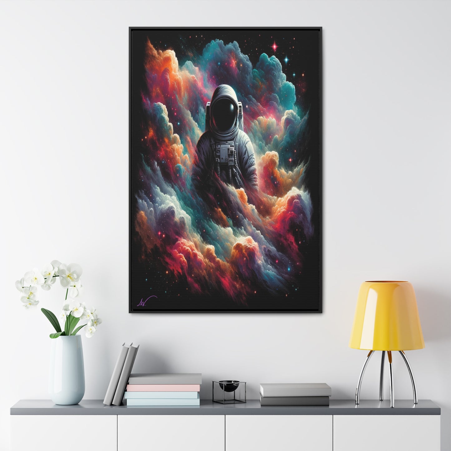 Cosmic Voyager: Amidst Nebula Dreams Canvas