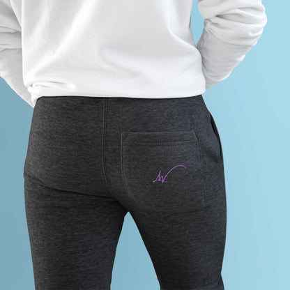 Lion Works His or Hers Joggers Purple Logo