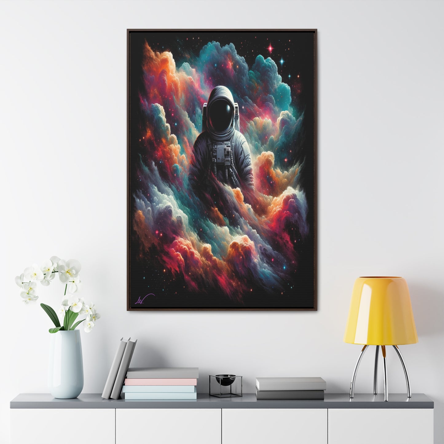 Cosmic Voyager: Amidst Nebula Dreams Canvas