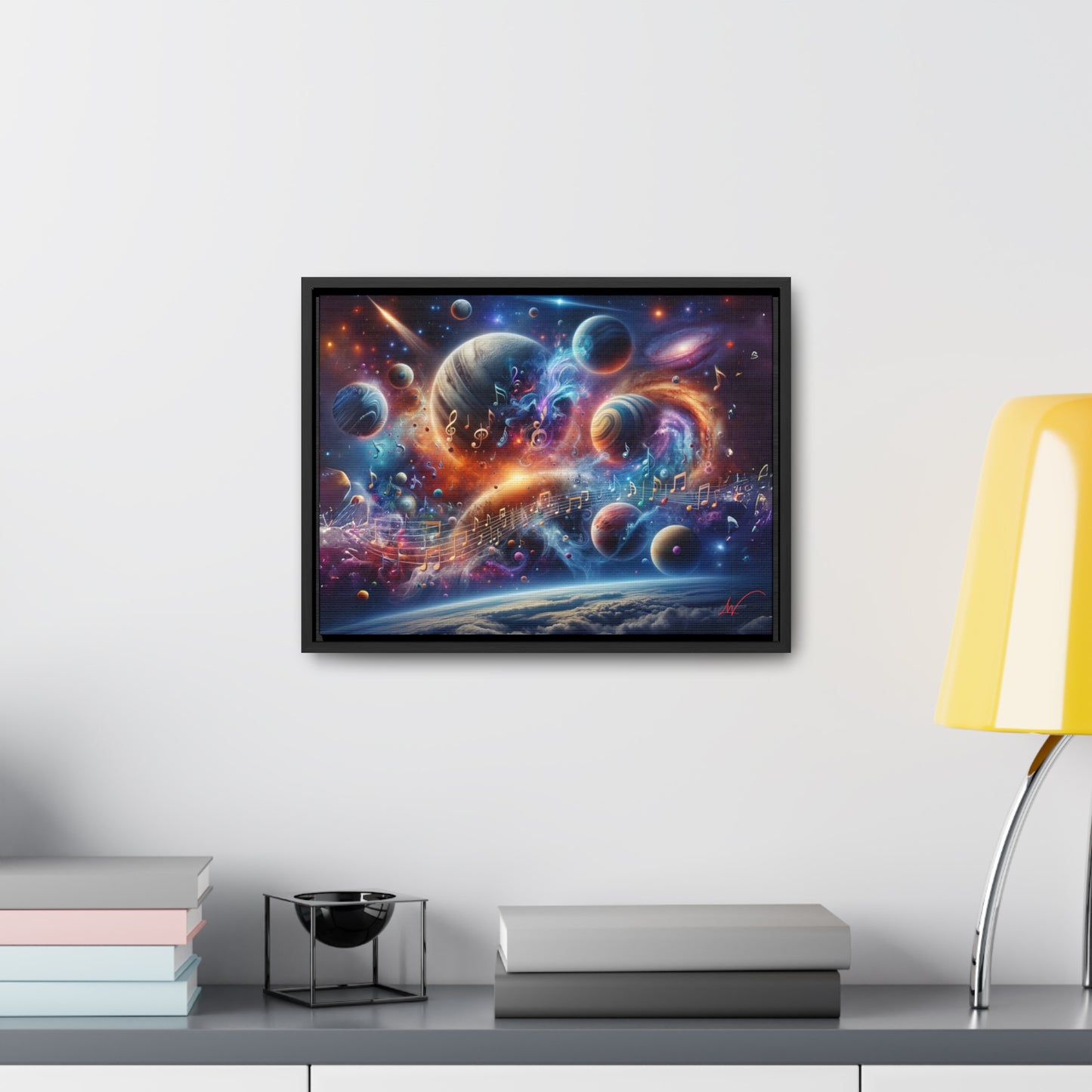 Harmonic Celestial Fusion: Futuristic Galaxy with Music Notes