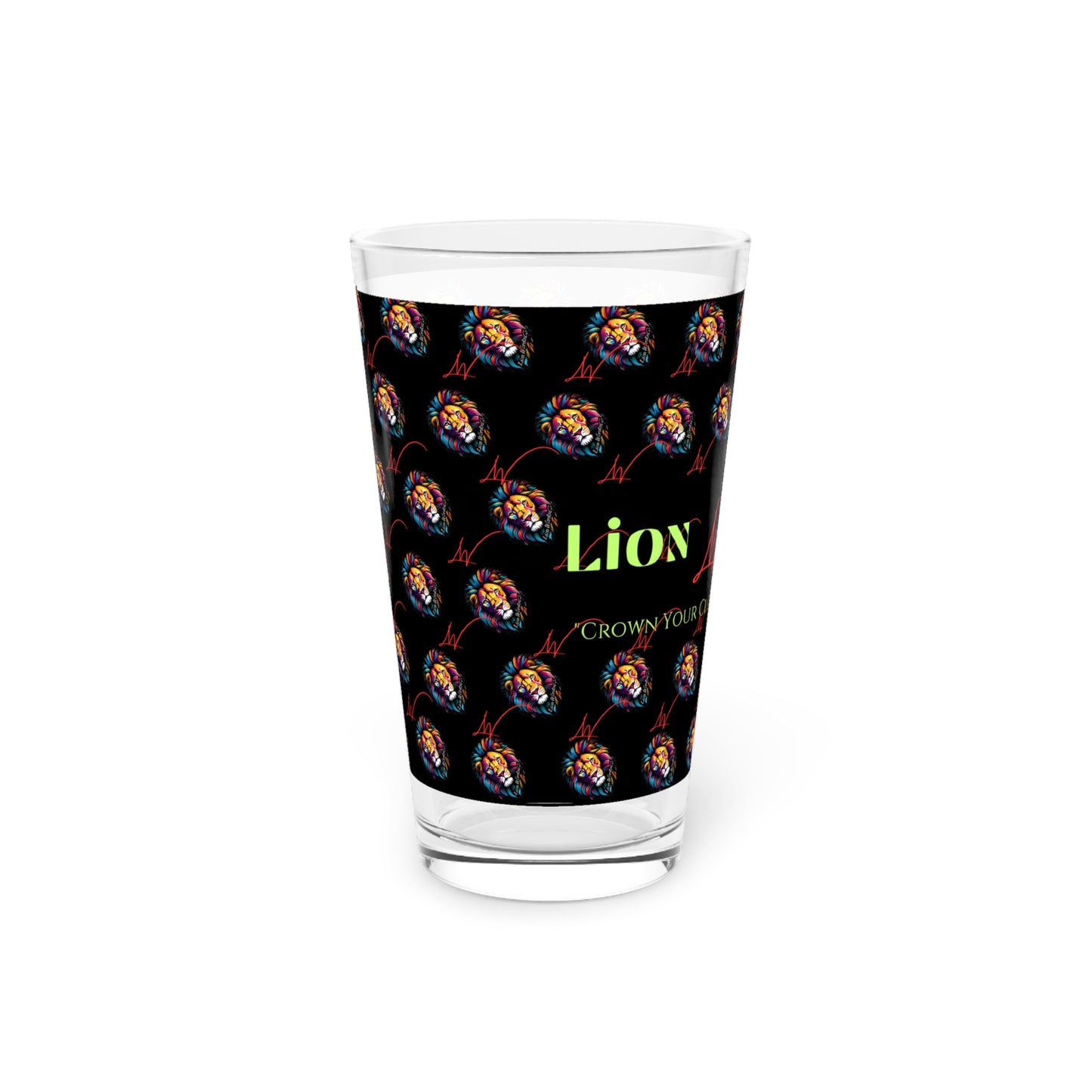 Pint Glass, 16oz Branded Lion Works