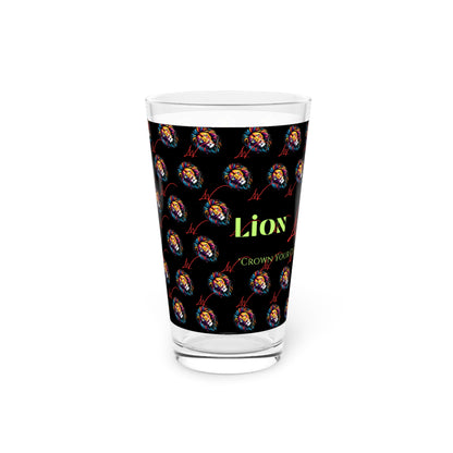 Pint Glass, 16oz Branded Lion Works