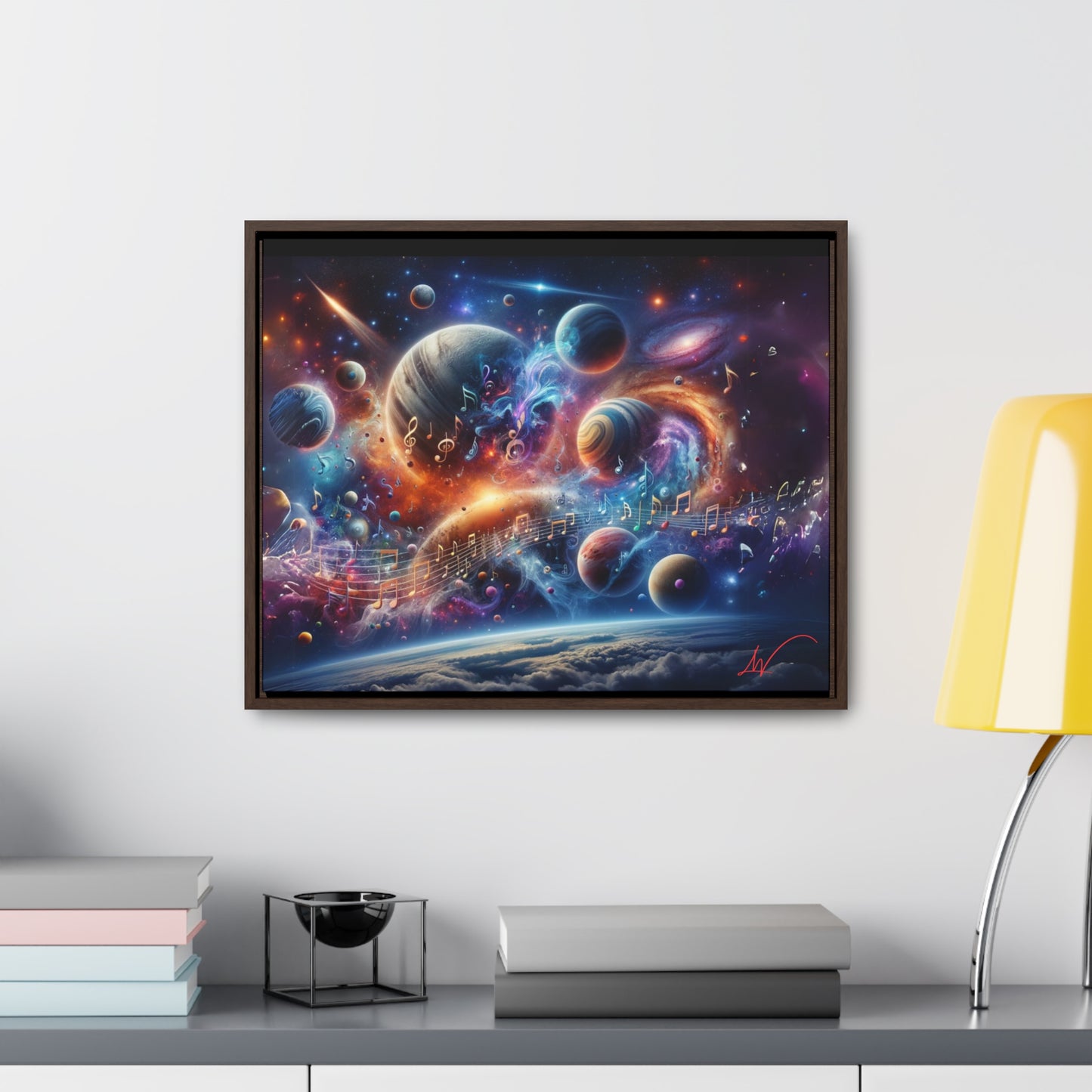 Harmonic Celestial Fusion: Futuristic Galaxy with Music Notes